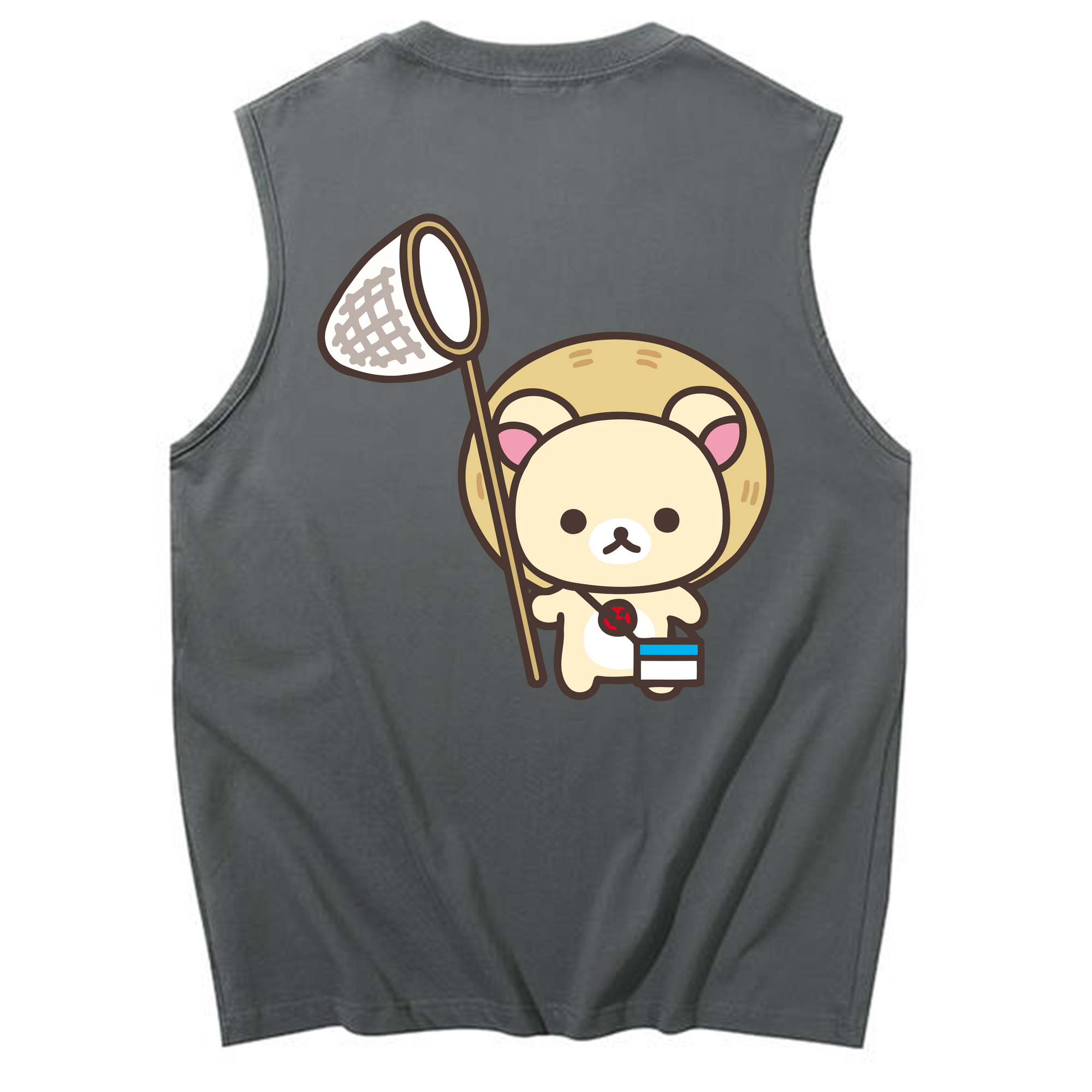 （画像用） リラックマ リラックマ キイロイトリ Rilakkuma Korilakkuma Kiiroitori コットン100％タンクトップ（背面プリント）